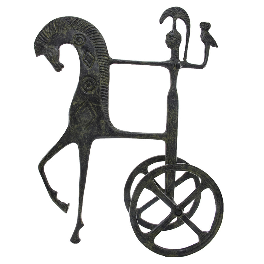 Chariot of Goddess Athena Holding an Owl
