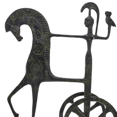 Chariot of Goddess Athena Holding an Owl