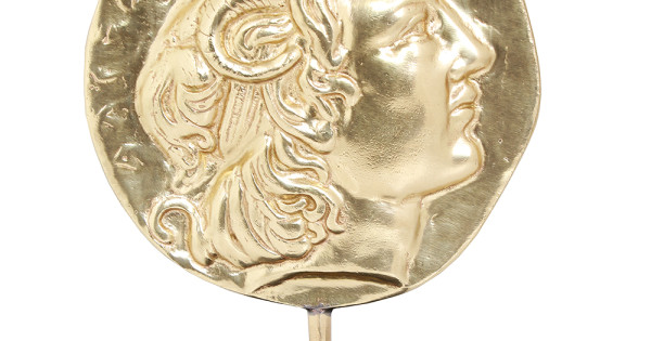 Bronze Mask of Alexander the Great with a marble base