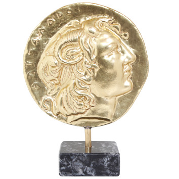 Mask of Alexander the Great with Marble Base