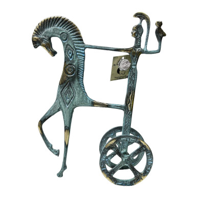 Chariot of Goddess Athena Holding an Owl